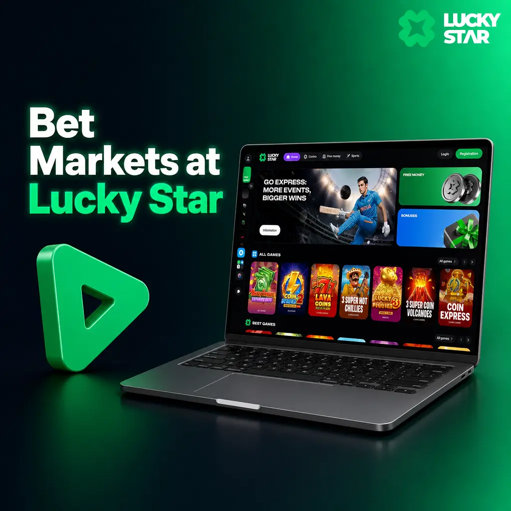 Lucky Star betting markets including 1X2, Double Chance, Handicap, Over/Under, Correct Score, and Both Teams to Score
