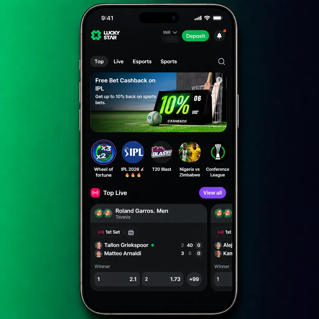 Step-by-step guide showing how to place a sports bet on the Lucky Star sportsbook platform