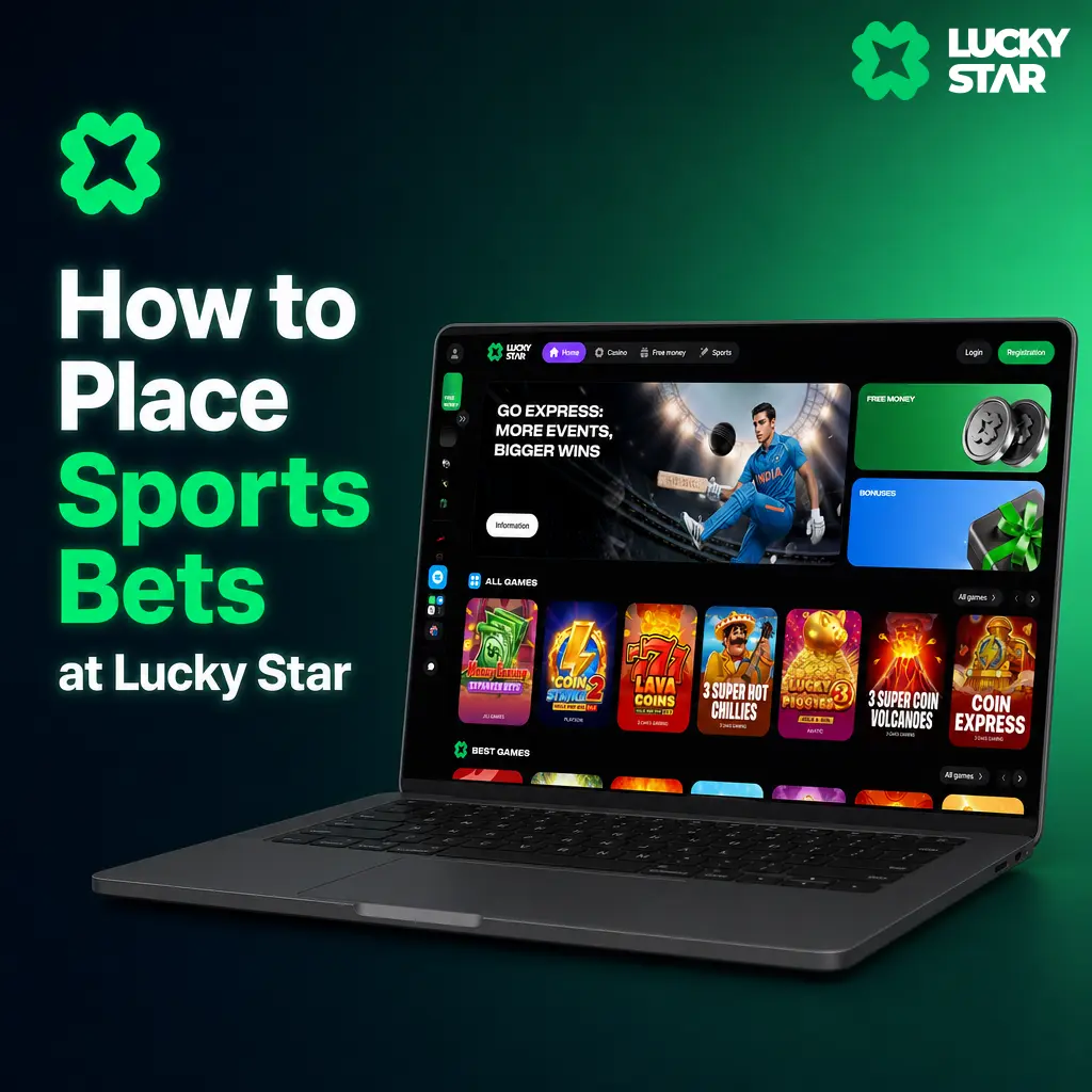 Step-by-step guide to placing sports bets at Lucky Star, from registration and deposit to confirming a bet slip.