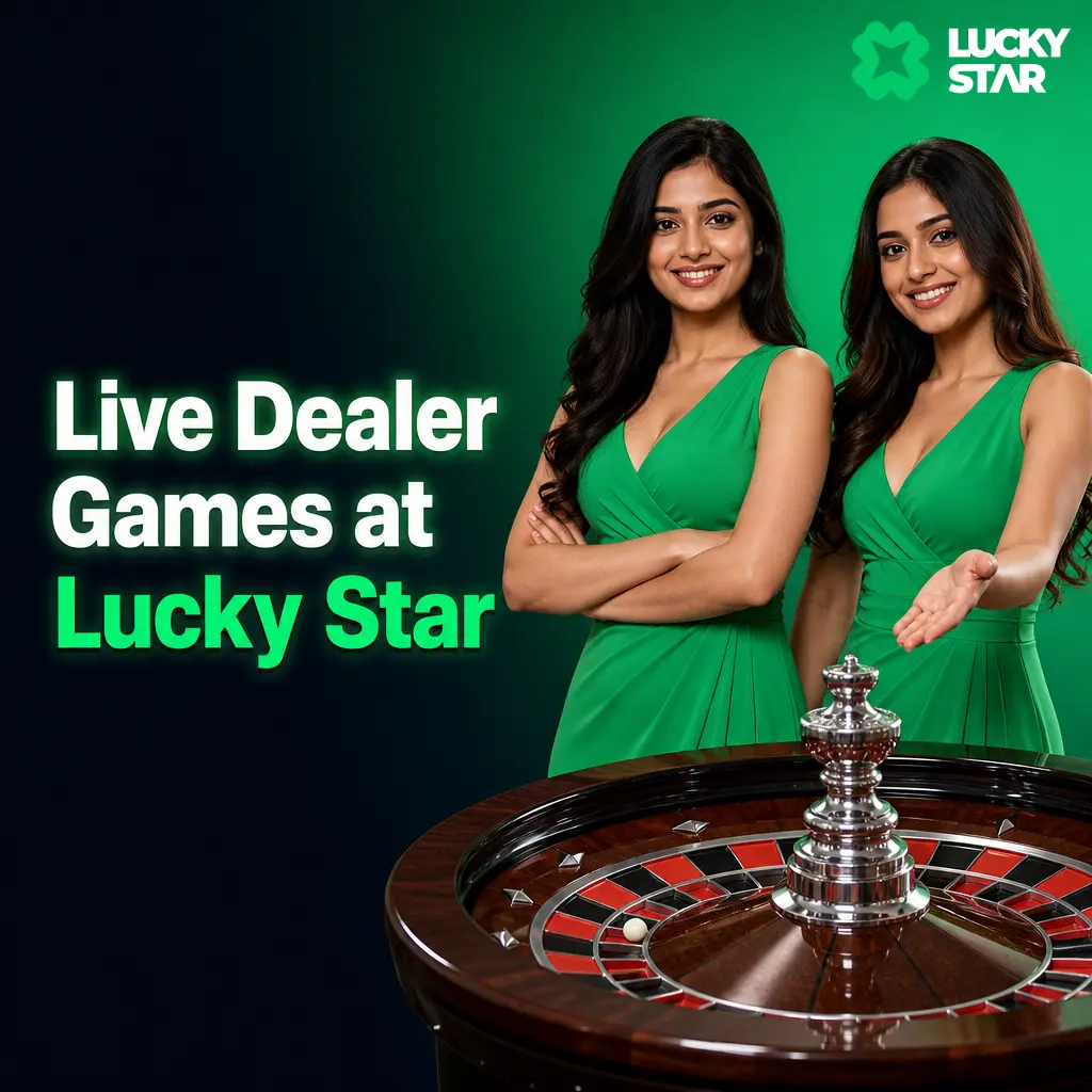 HD live dealer games at Lucky Star featuring roulette, blackjack, baccarat, poker, and game shows like Crazy Time