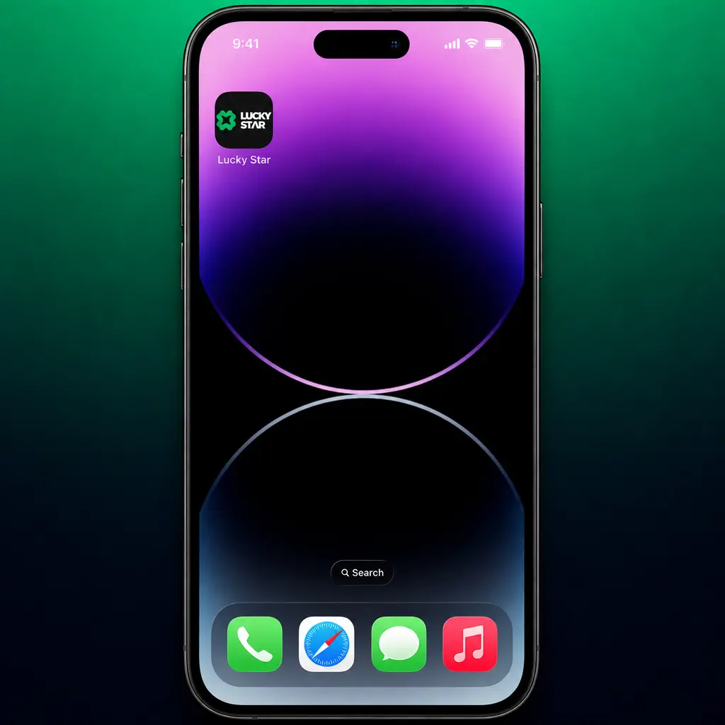 Step-by-step guide to install Lucky Star iOS app via Safari's Add to Home Screen feature as a PWA.