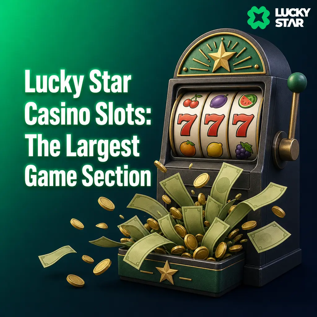 Lucky Star Casino slots lobby featuring top titles like Gates of Olympus, Sweet Bonanza, and Big Bass Bonanza