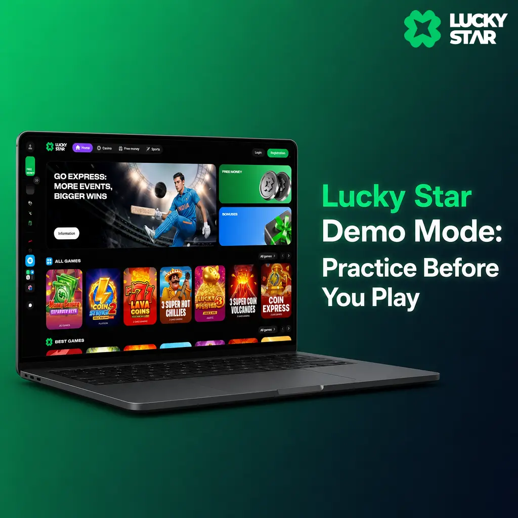 Lucky Star demo mode lets players practice slots and fast games free with virtual credits before betting real money