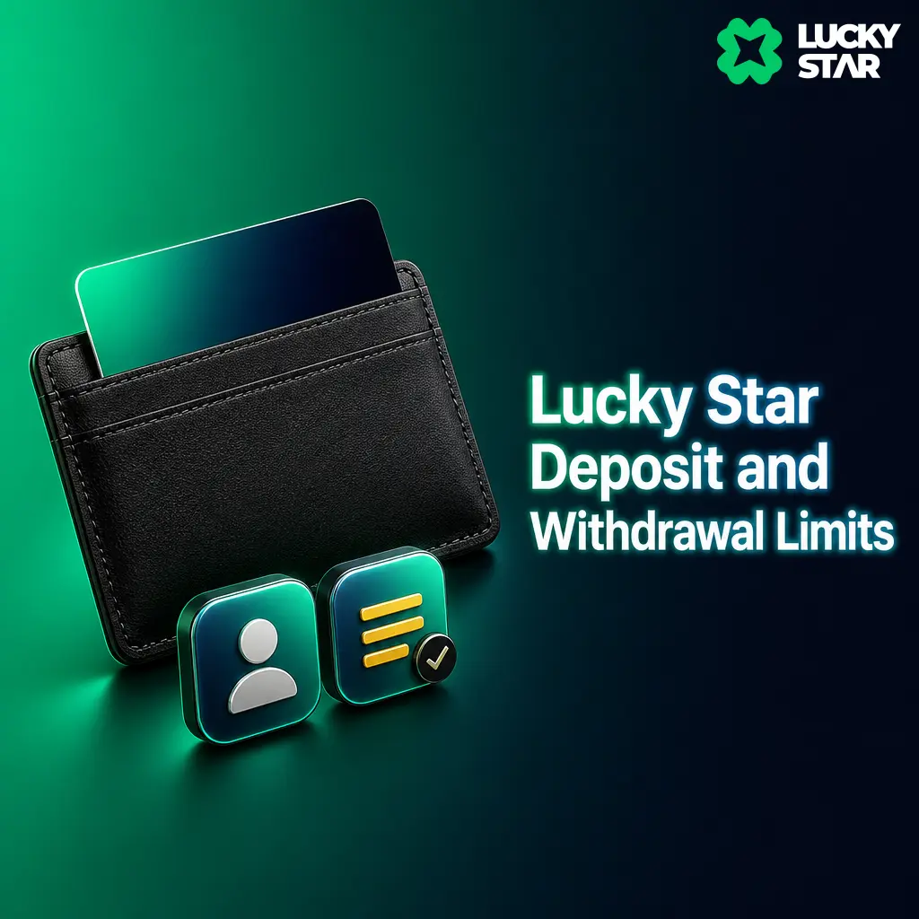 Lucky Star deposit and withdrawal limits showing minimum INR 300 and maximum up to INR 10,00,000 via crypto