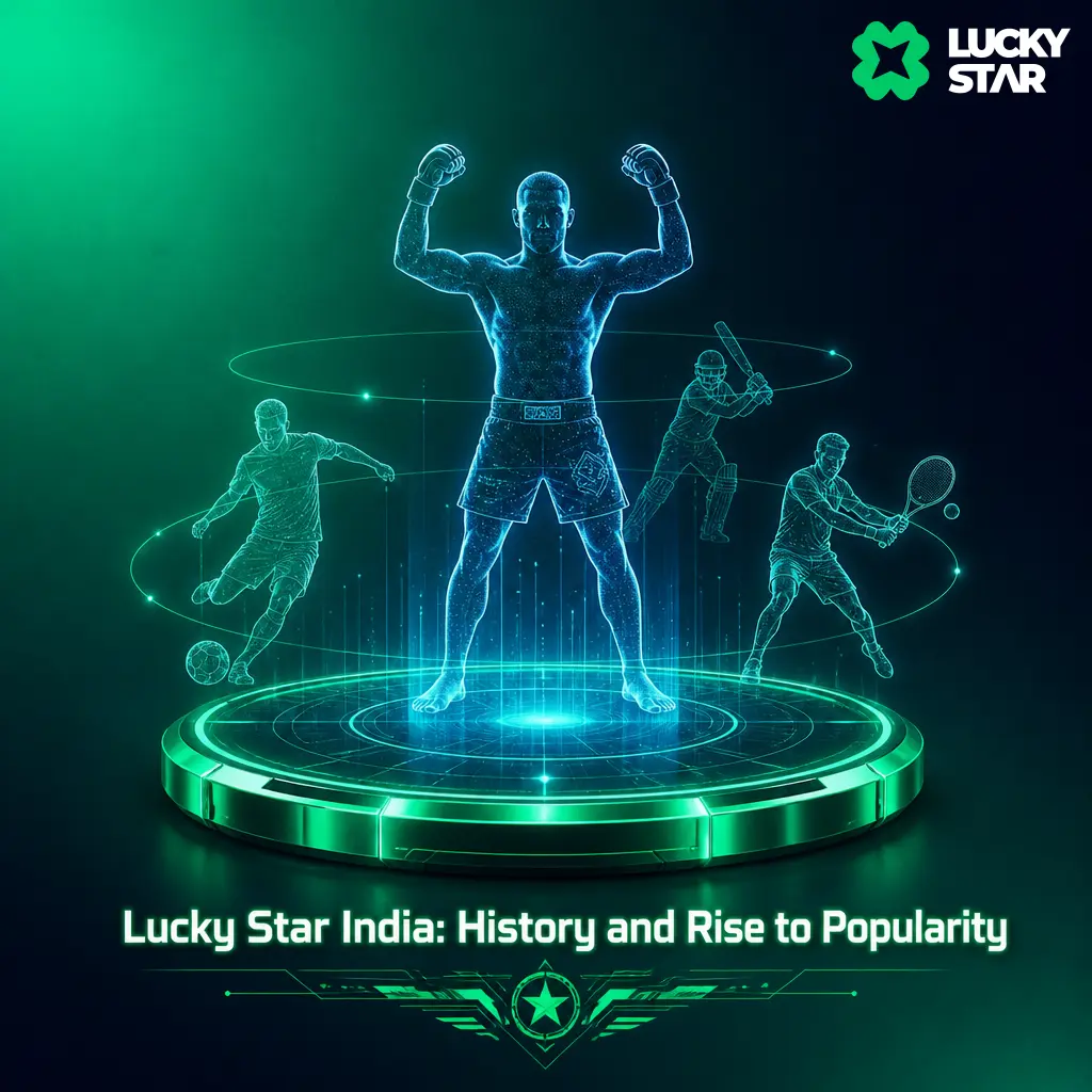 Lucky Star India growth timeline showing 2022 launch, UPI payments, IPL sponsorships, and cricket betting popularity