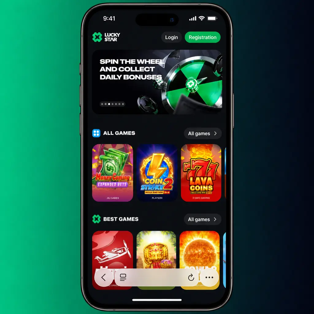 Step-by-step guide showing how to install the Lucky Star app on iPhone and iPad using Safari's Add to Home Screen feature.
