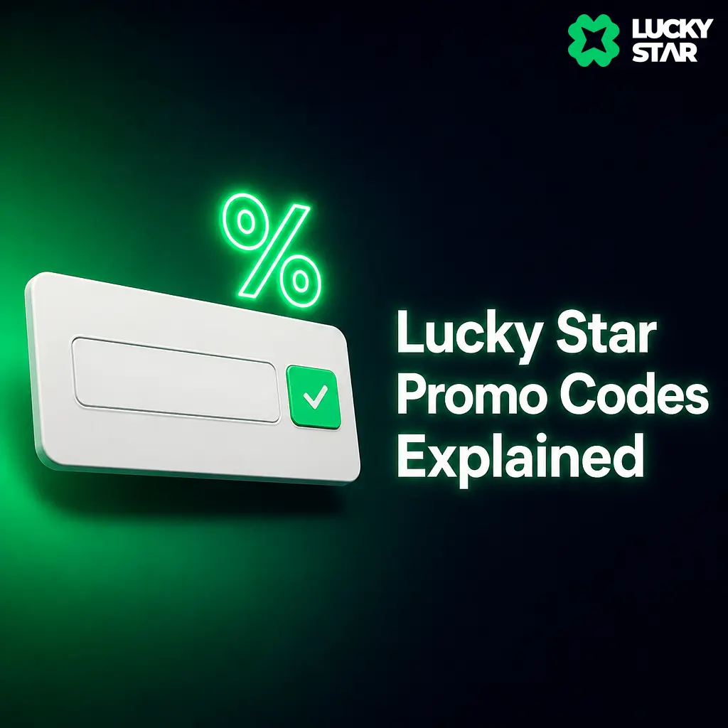 Lucky Star promo codes guide showing bonus deposit matches, free spins, and free bets for Indian players
