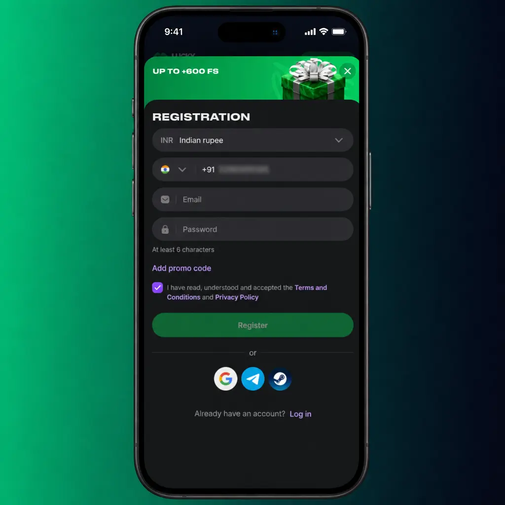 Step-by-step Lucky Star registration guide showing account sign-up, OTP verification, and welcome bonus opt-in process