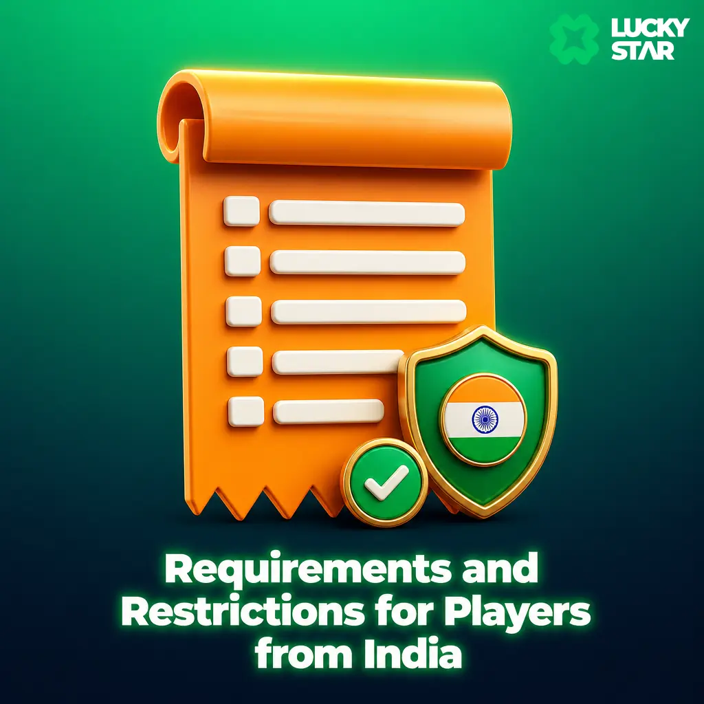 Lucky Star eligibility rules for Indian players: must be 18+, one account per person/household, ID verified at registration.