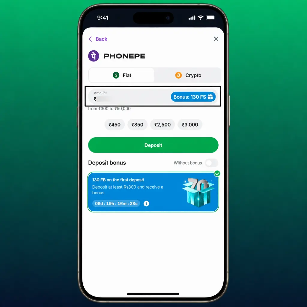 Step-by-step guide to making a quick UPI deposit on the Lucky Star App account menu