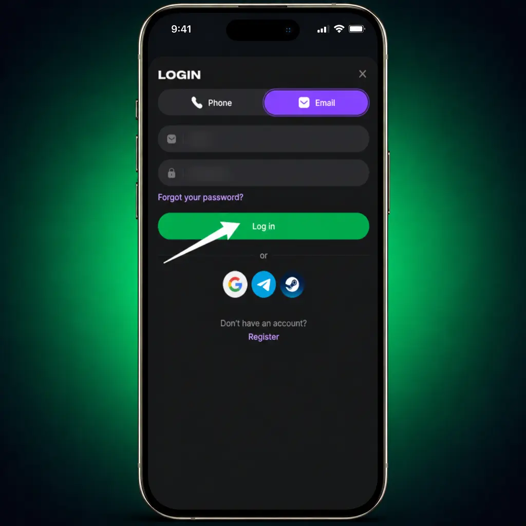 Step-by-step screenshot showing the Lucky Star login process with sign-in form and two-factor authentication code entry.