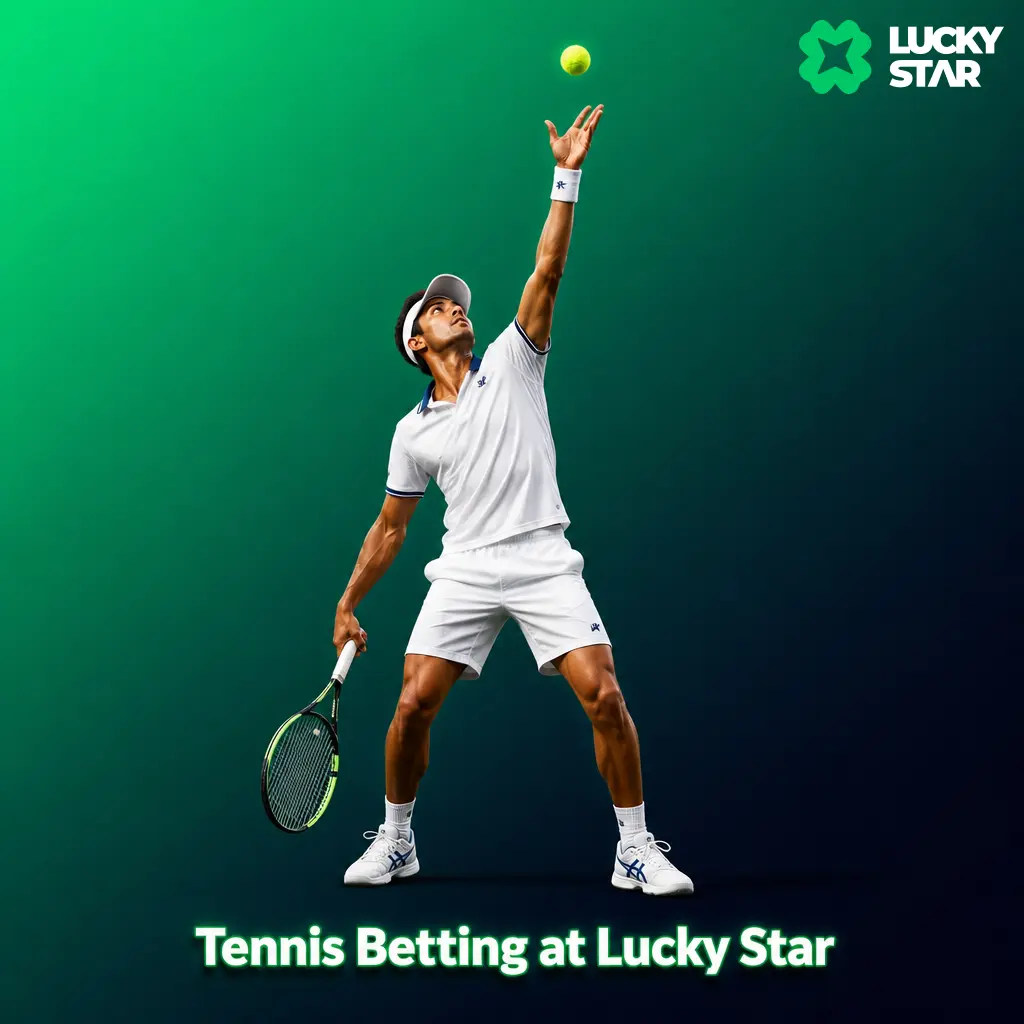 Tennis betting at Lucky Star covering Grand Slams, ATP, WTA tours with live odds on sets, games, and tiebreaks
